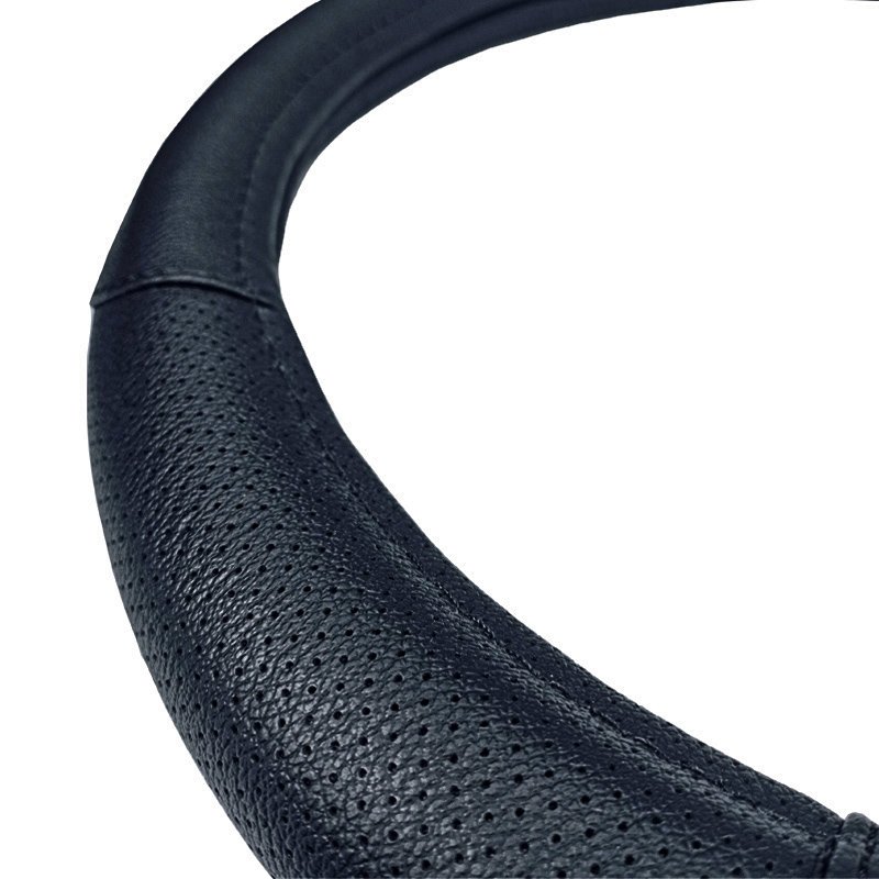 Couvre volant en cuir véritable noir